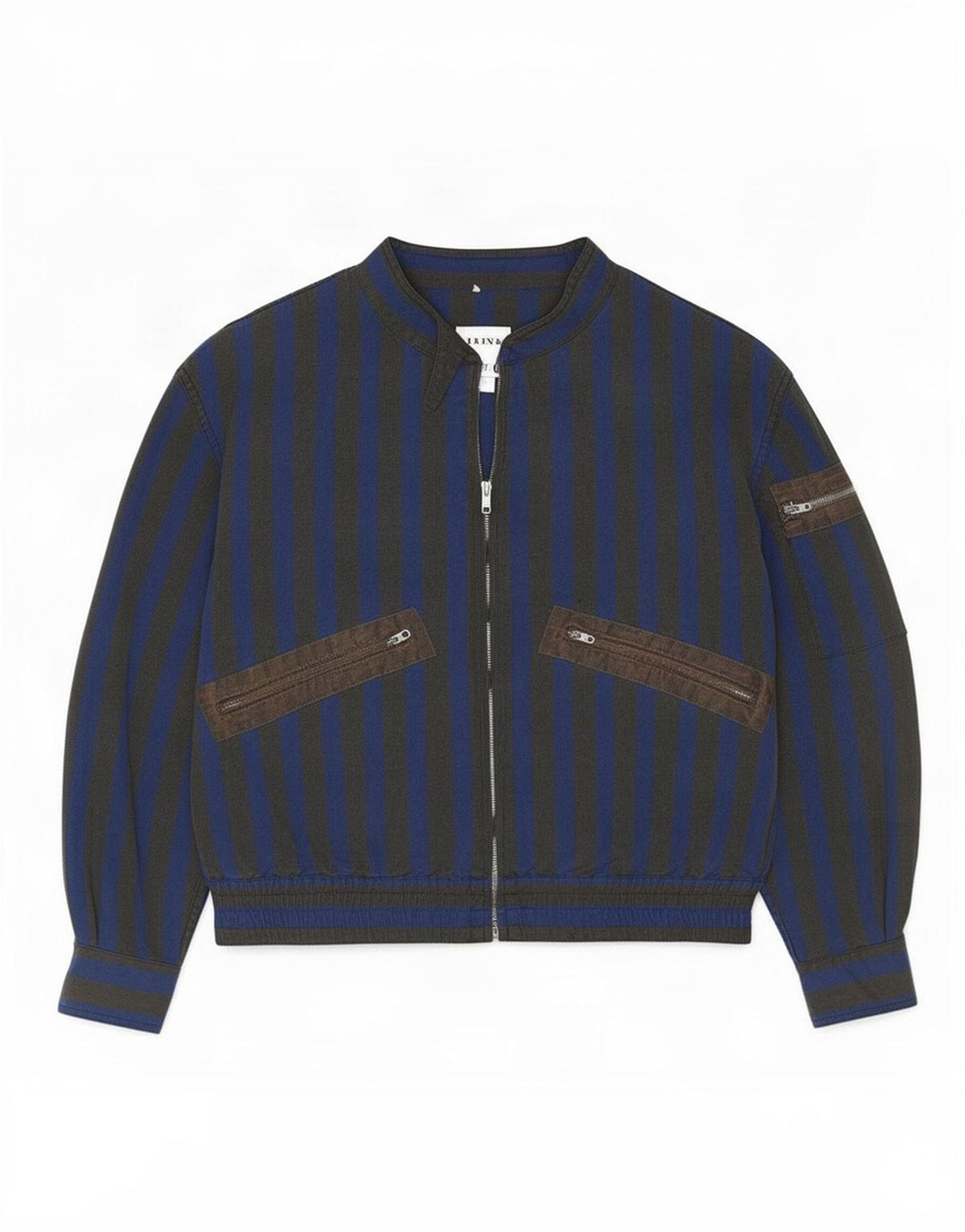 Vintage kvinde bomberjakke UK 18 XL blå stribet