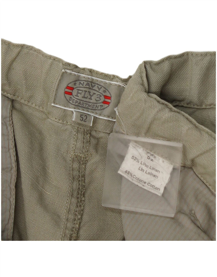 Fly 3 Herre Chino Shorts IT 52 XL W40 Khaki Linen