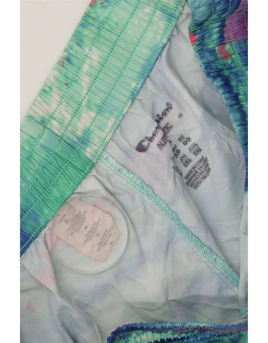 Champion Womens abstrakt mønster sportsshorts UK 18 XL Grøn polyester