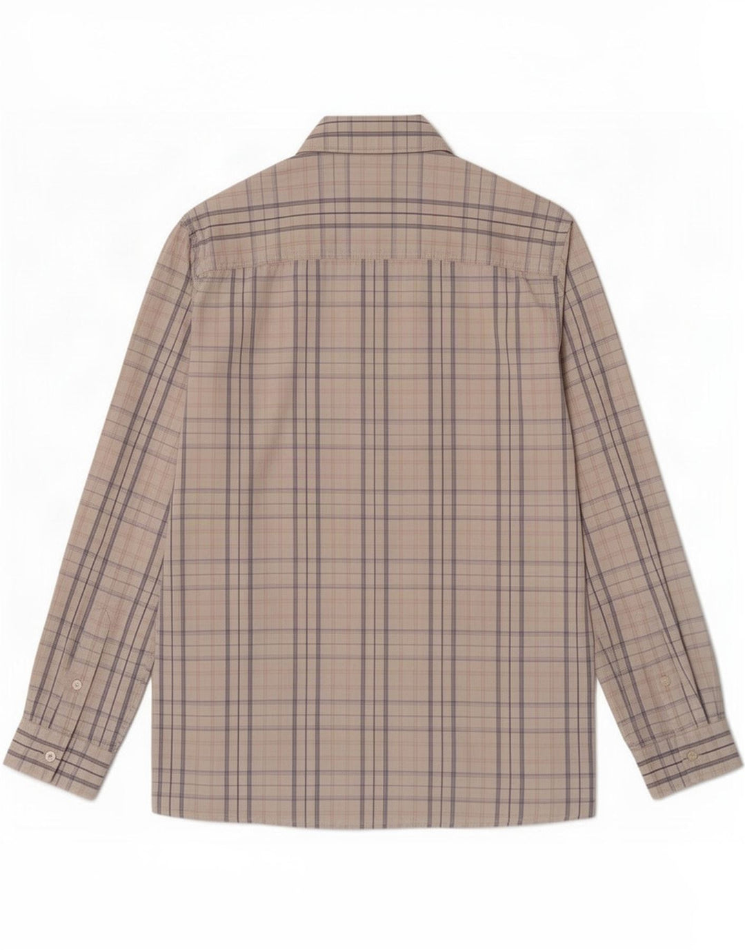 Gas Herreskjorte Medium Beige Ternet bomuld
