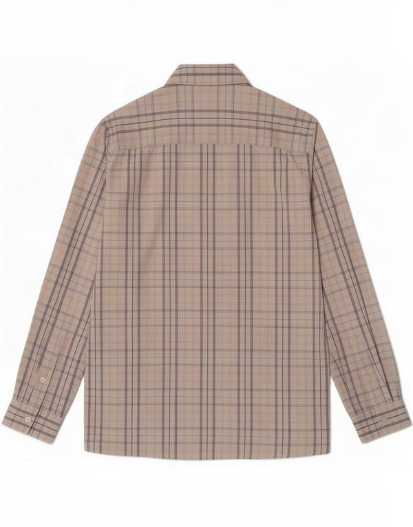 Gas Herreskjorte Medium Beige Ternet bomuld