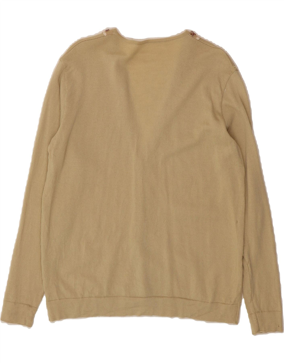 VINTAGE Womens Cardigan Sweater UK 16 Large Beige Vintage Vintage and Second-Hand Vintage from Messina Hembry 