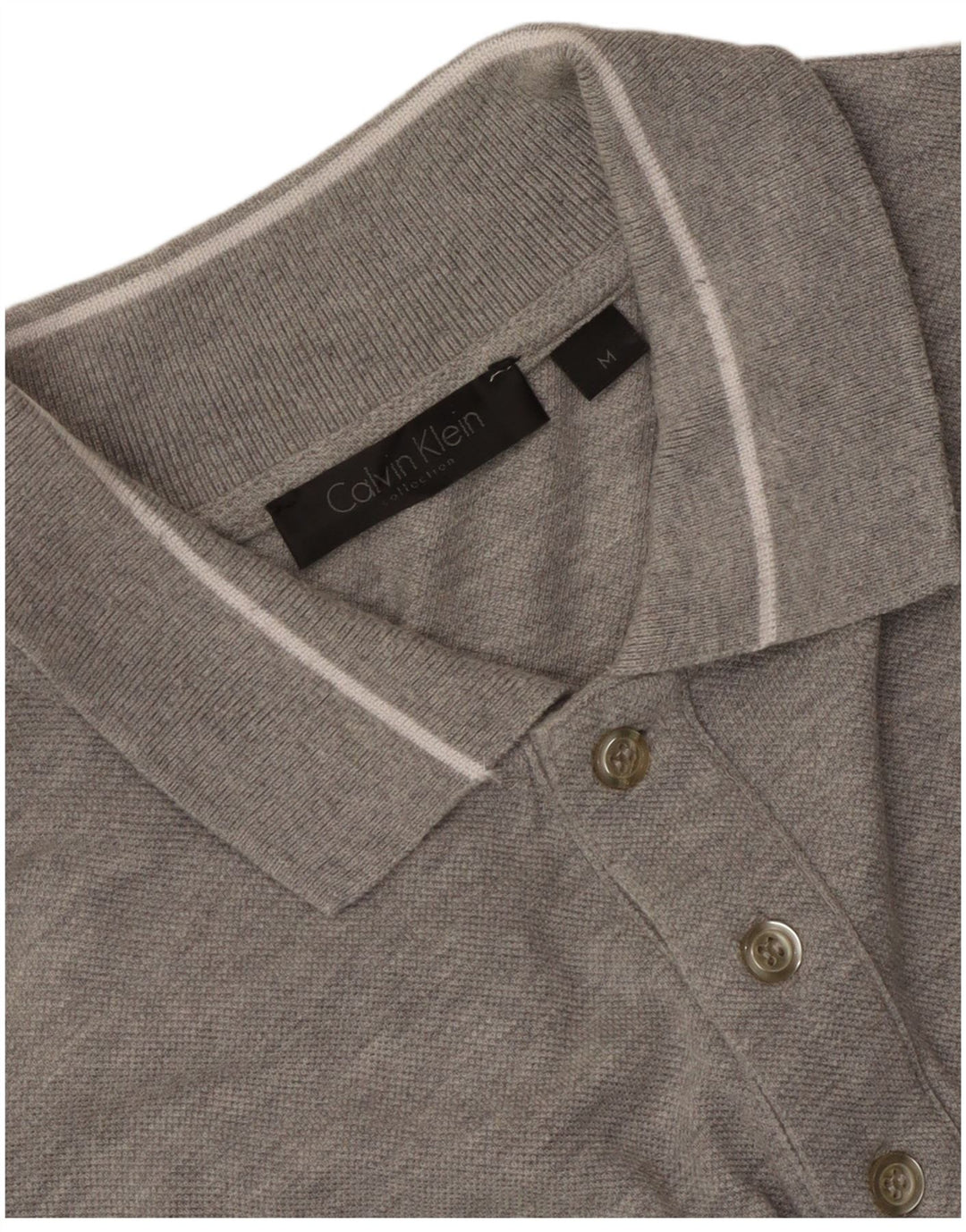 Calvin Klein langærmet herre poloshirt mellemgrå
