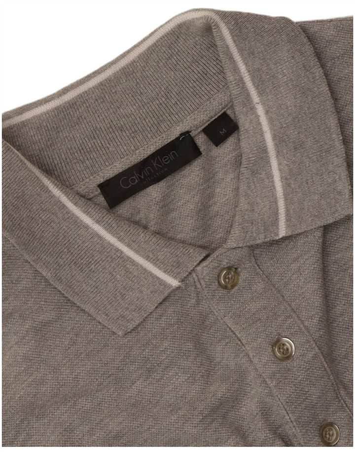 Calvin Klein langærmet herre poloshirt mellemgrå