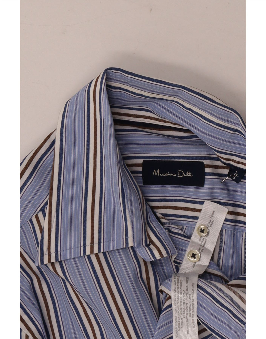 Massimo Dutti Herreskjorte Stor blåstribet bomuld