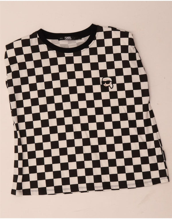 Karl Lagerfeld Damevest Top UK 18 XL Sort Geometrisk Bomuld