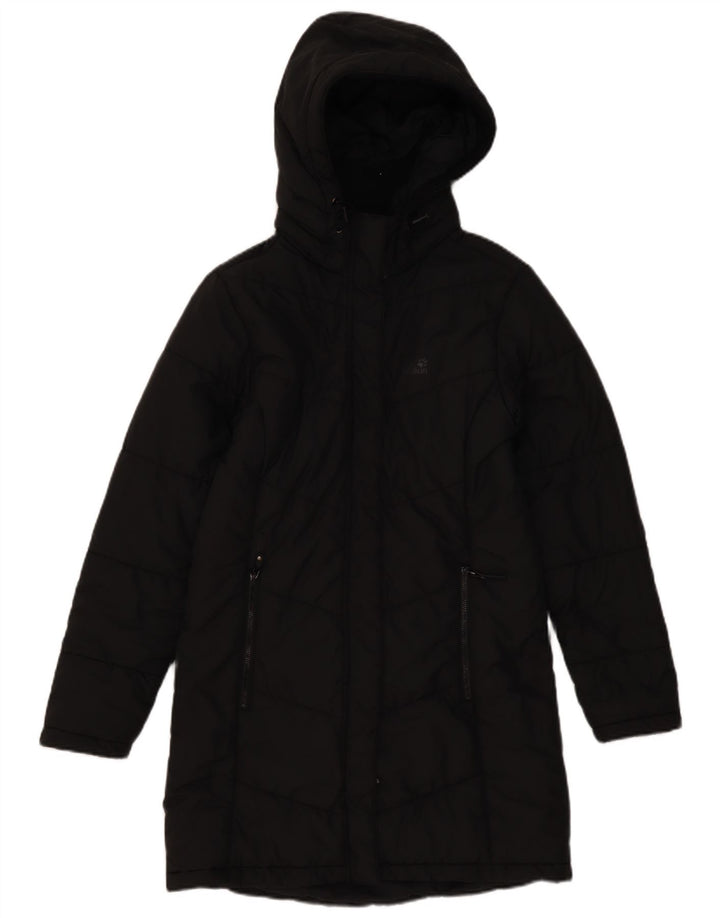 Jack Wolfskin Dame Hætte Polstret Frakke UK 8/10 Small Black Polyester