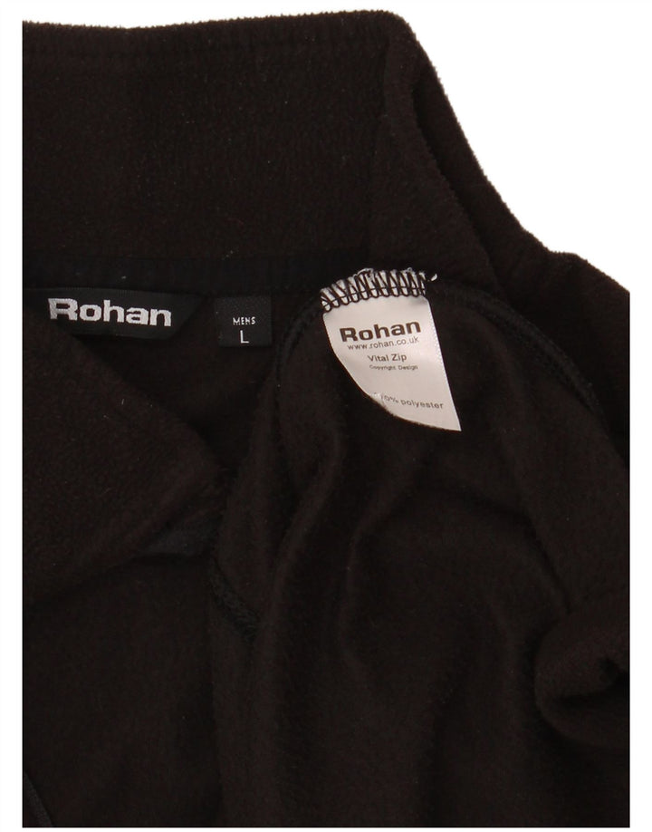 ROHAN Fleece Jumper med lynlås til mænd Stor sort polyester