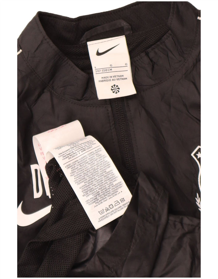 Nike drenge grafisk regnjakke 12-13 år stor sort polyester
