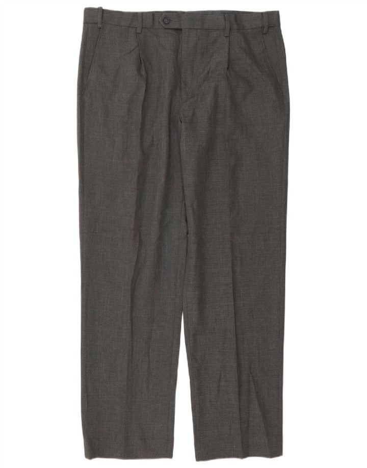 MARKS & SPENCER Herre Regular Fit Suit Bukser W36 L31 Grå Polyester
