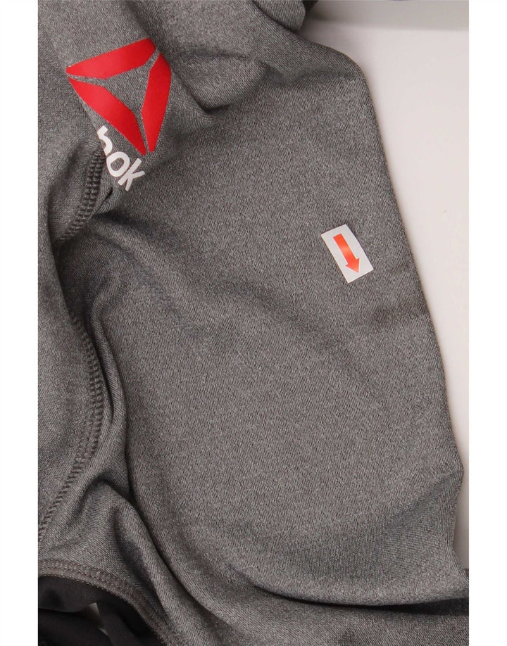 Reebok Herre grafisk hættetrøje Jumper Medium Grå Colourblock Polyester Sports