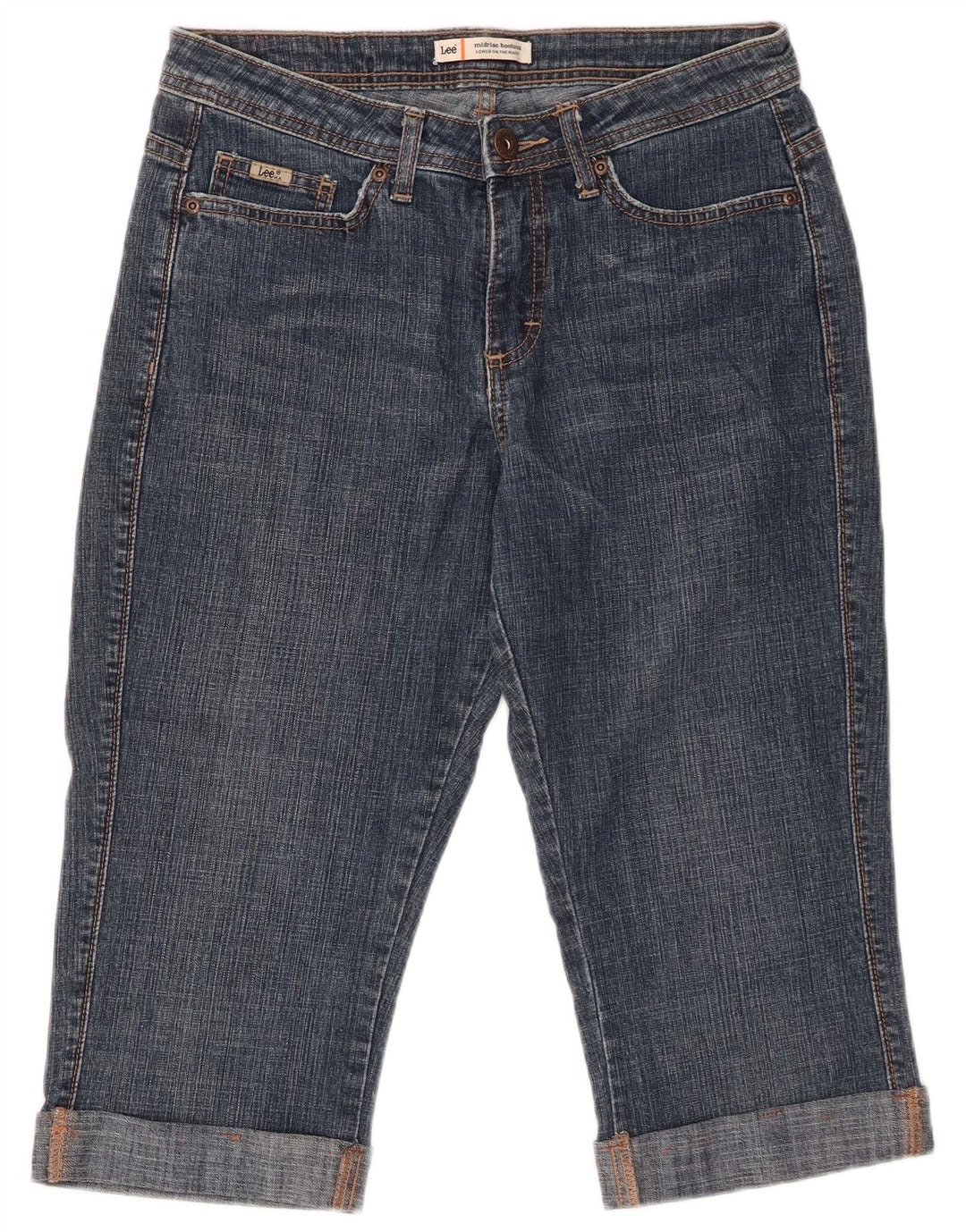 LEE Dame Mid Rise Capri Jeans US 8 Medium W29 Blå Bomuld