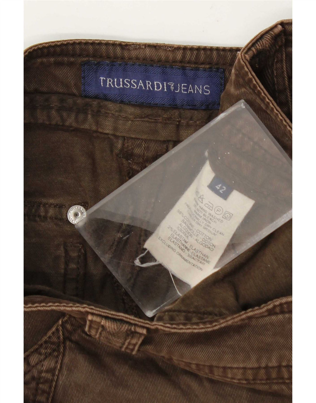 Trussardi Dame Denim Nederdel IT 42 Medium W30 Brun Bomuld
