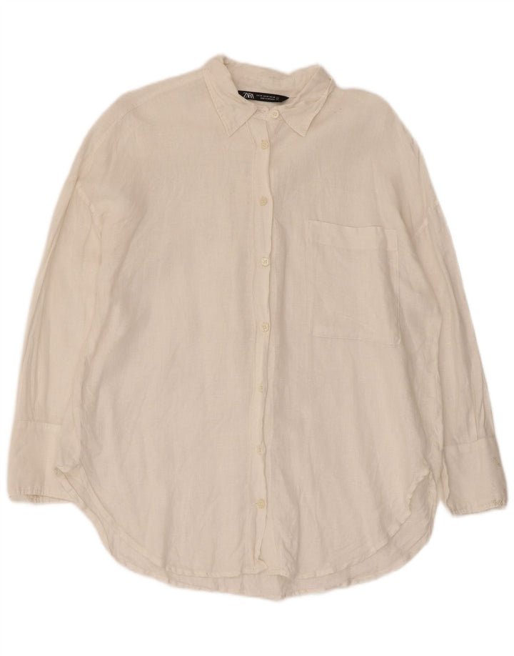 Zara Oversized skjorte til kvinder UK 6 XS Hvid