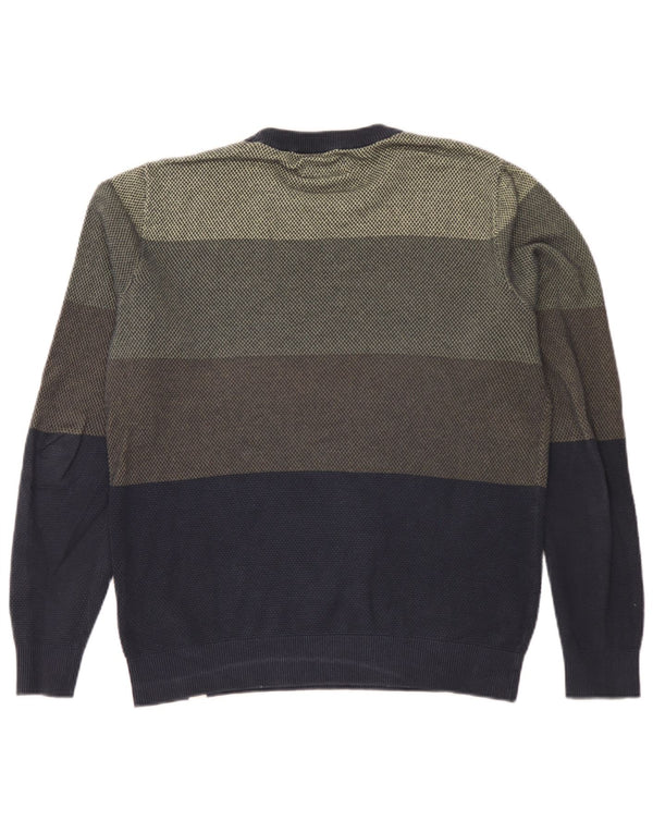 Jack & Jones Mens Crew Neck Jumper Sweater Medium Multicoloured Colourblock