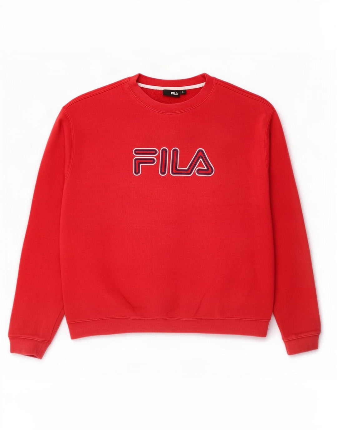 Fila Herre Grafisk Sweatshirt Jumper Stor Rød Bomuld