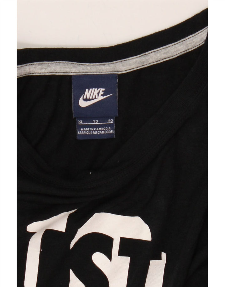 NIKE Womens Oversized Crop Graphic T-Shirt Top UK 18 XL Black Polyester Vintage Nike and Second-Hand Nike from Messina Hembry 