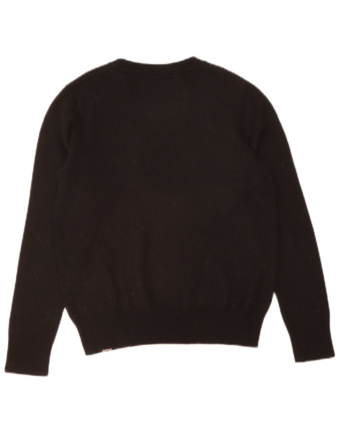 Superdry Womens Grafisk Boat Neck Jumper Sweater UK 12 Medium Black Wool