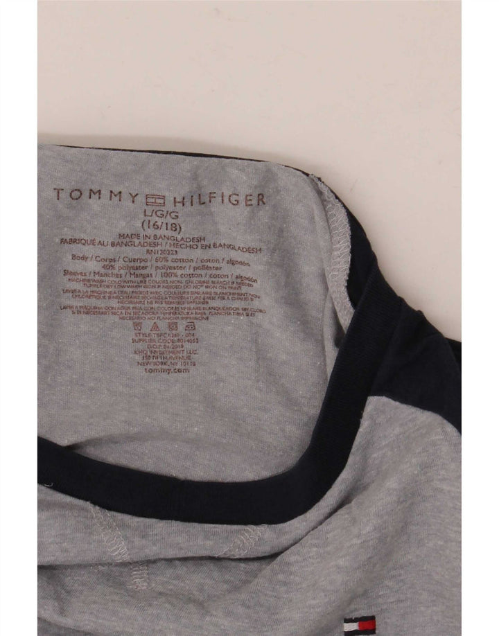 Tommy Hilfiger Boys Top Langærmet 15-16 År Stor Grå Colourblock