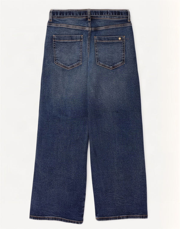 Zara Dame Jeans med brede ben EU 38 Small W28 L26 Blå Bomuld