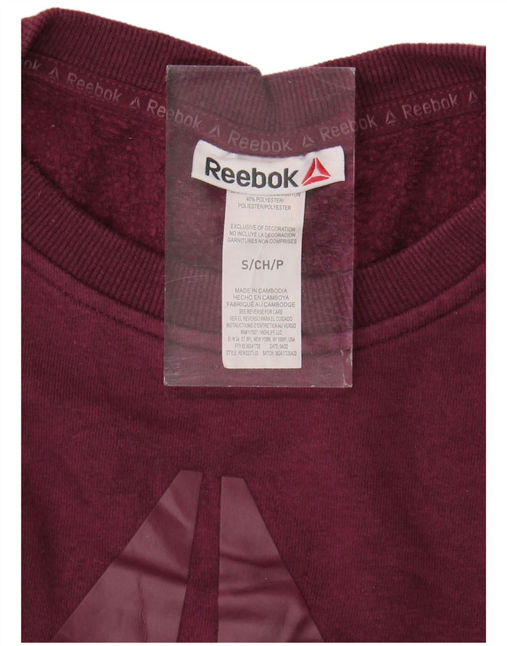 Reebok Womens Grafisk Oversized Sweatshirt Jumper UK 10 Lille rødbrun bomuld