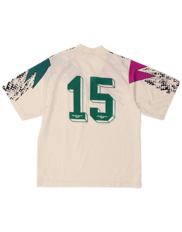 Pro Touch Herre Grafisk T-Shirt Top Stor Off White Geometrisk Sport