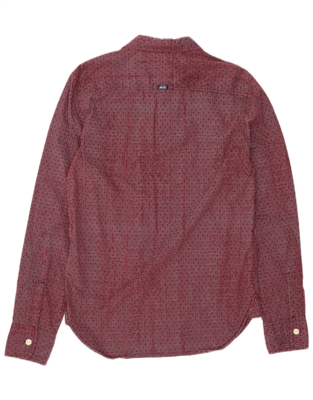 SUPERDRY Herreskjorte Medium Burgundy plettet bomuld