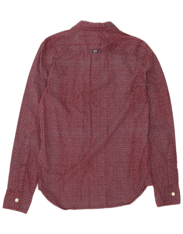 SUPERDRY Herreskjorte Medium Burgundy plettet bomuld