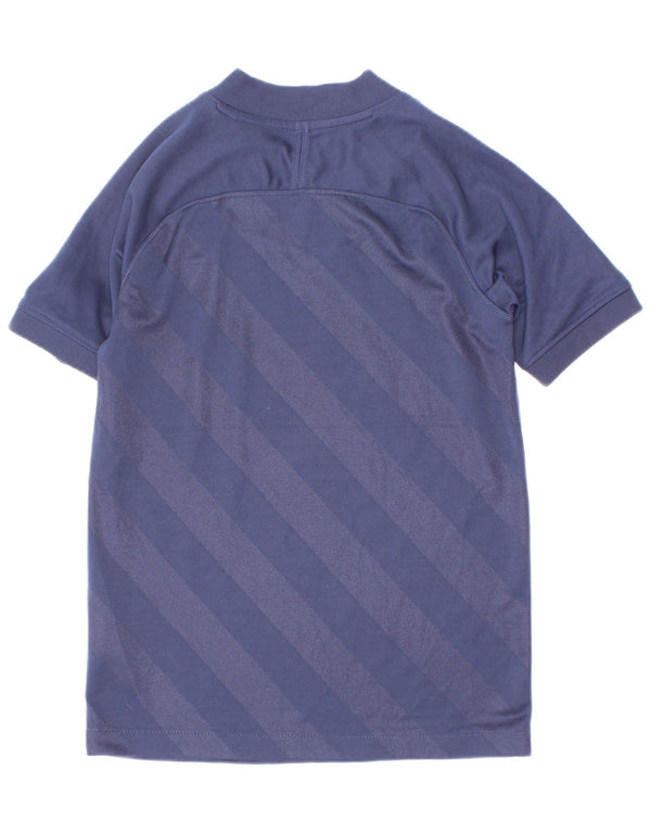 Nike drenge Dri Fit T-shirt top 6-7 år XS marineblå stribet polyester