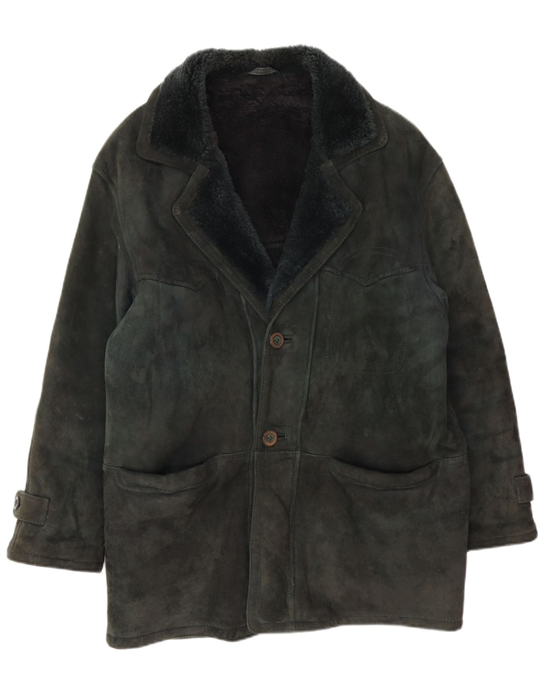 Vintage Herre Shearling Jacket IT 48 Medium Green