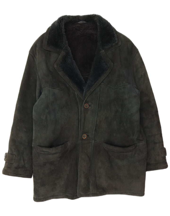 Vintage Herre Shearling Jacket IT 48 Medium Green