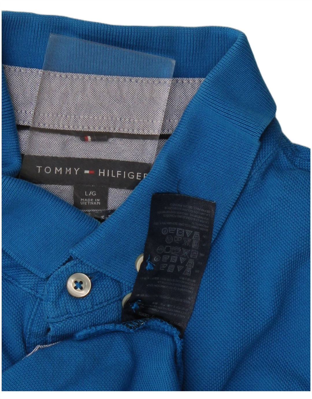 TOMMY HILFIGER Mens Polo Shirt Large Blue Cotton