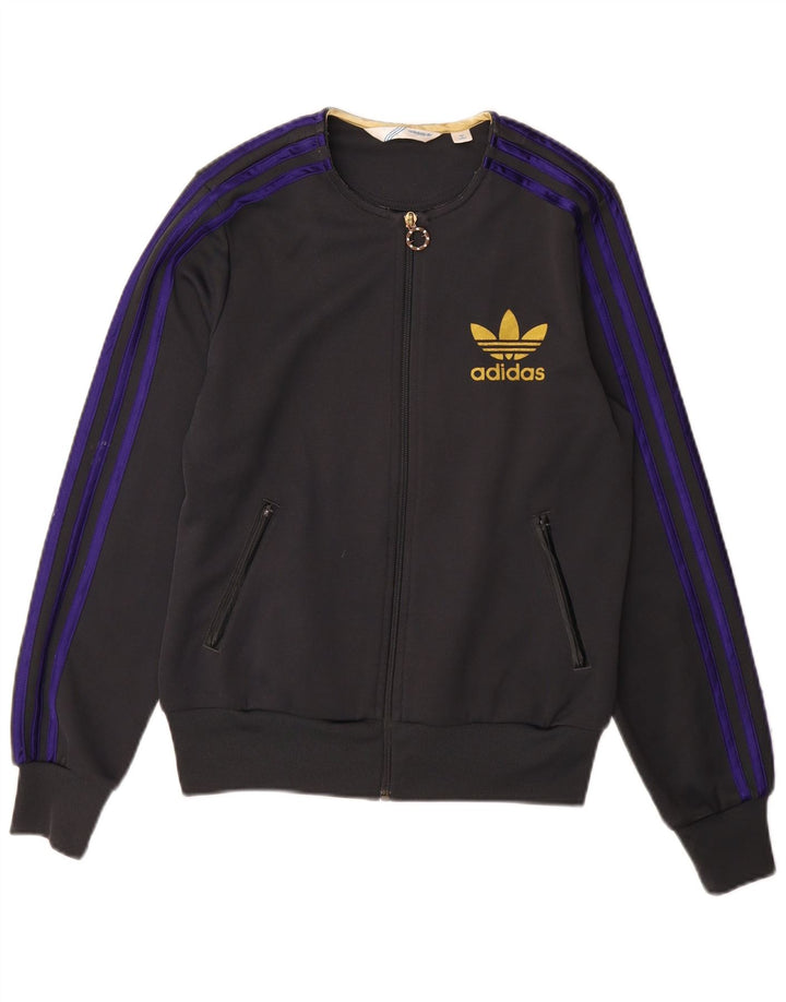 ADIDAS piger grafisk træningsdragt topjakke 11-12 år sort polyester