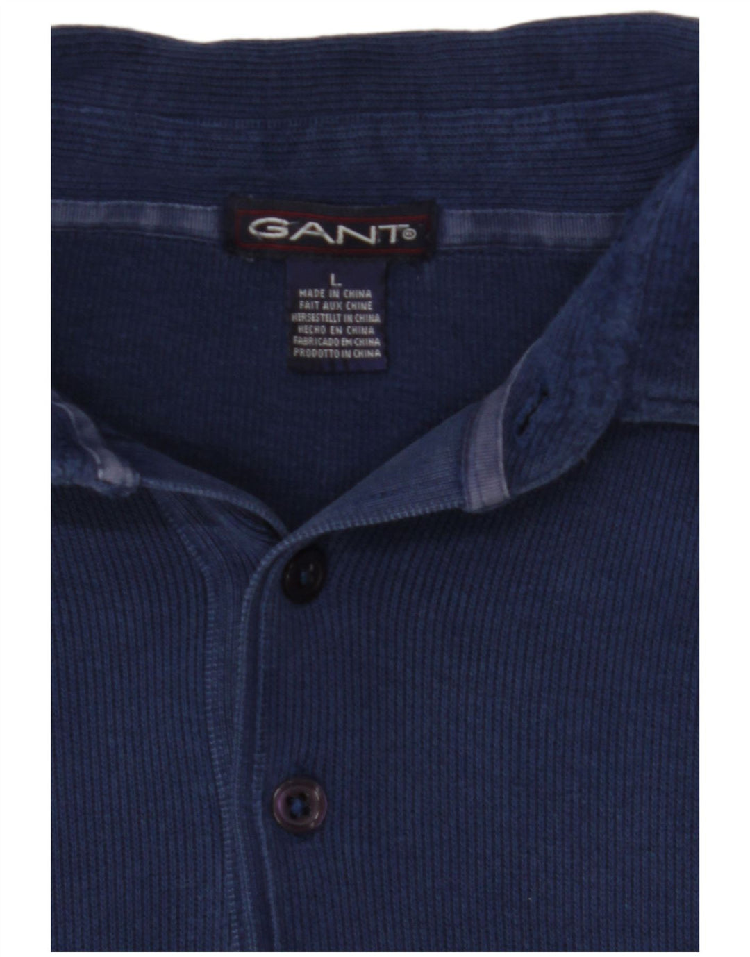 GANT Herre polo-hals sweater stor marineblå bomuld