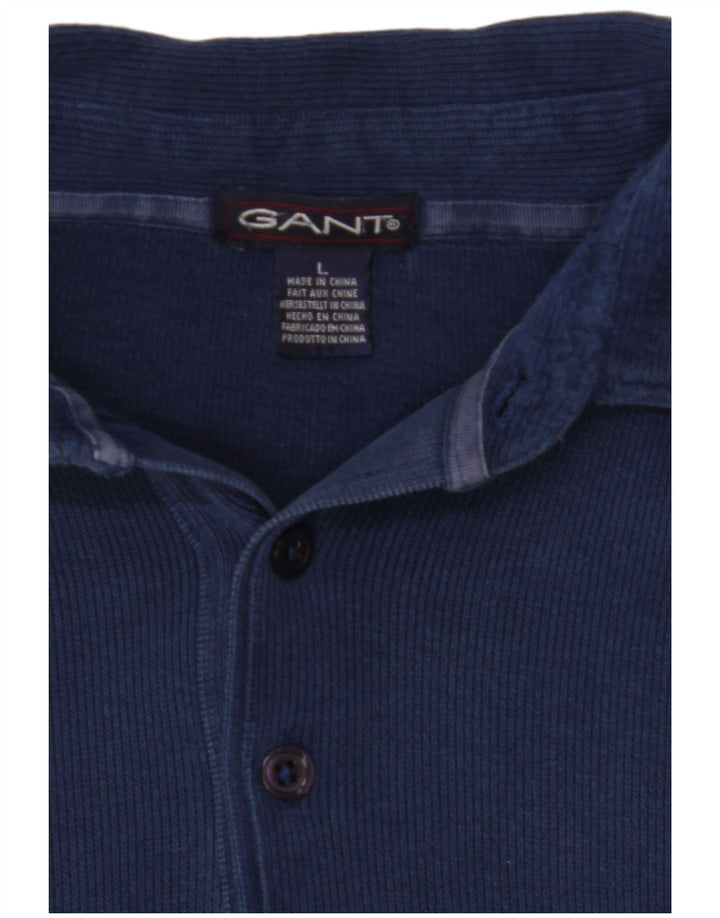 GANT Herre polo-hals sweater stor marineblå bomuld