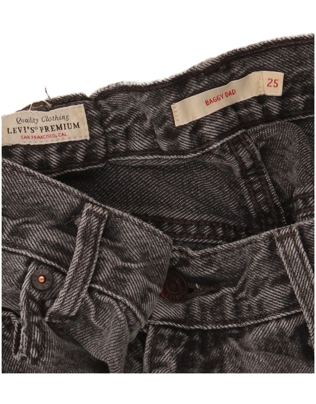 LEVI'S Dame Baggy Dad Løse jeans W25 L28 Grå