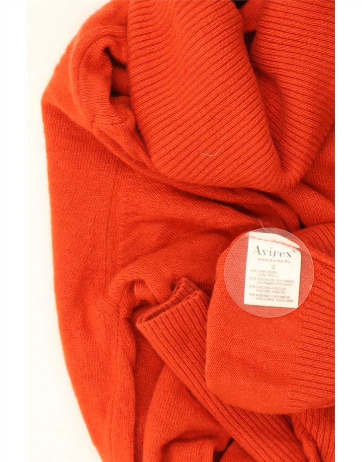 Avirex Dame Rullehals Sweater UK 10 Lille Rød Uld