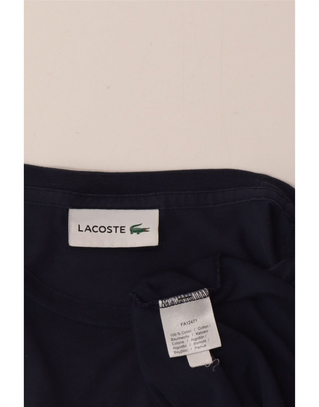 Lacoste Herre T-Shirt Top Stor Marineblå Bomuld