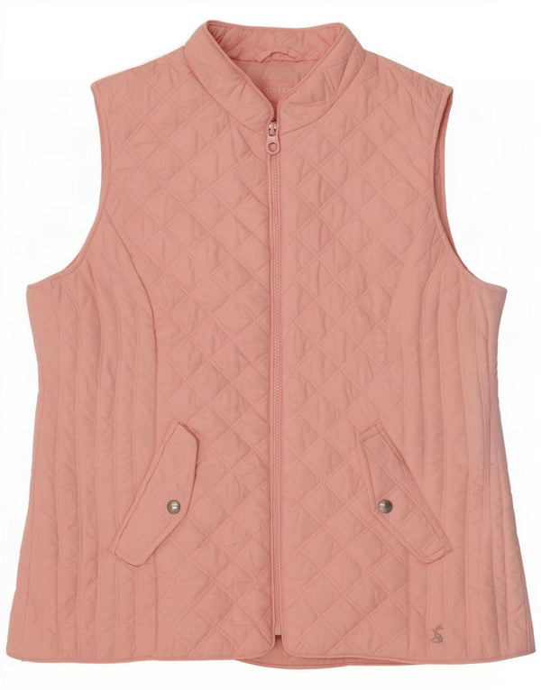 Joules Womens Quilted Gilet UK 16 Large Pink Polyester