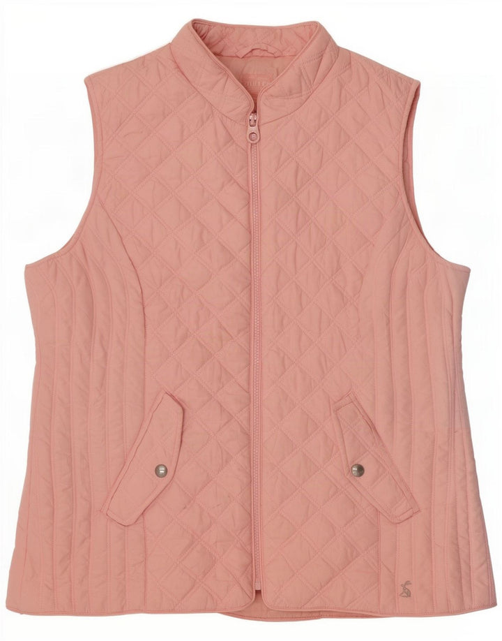 Joules Womens Quilted Gilet UK 16 Large Pink Polyester