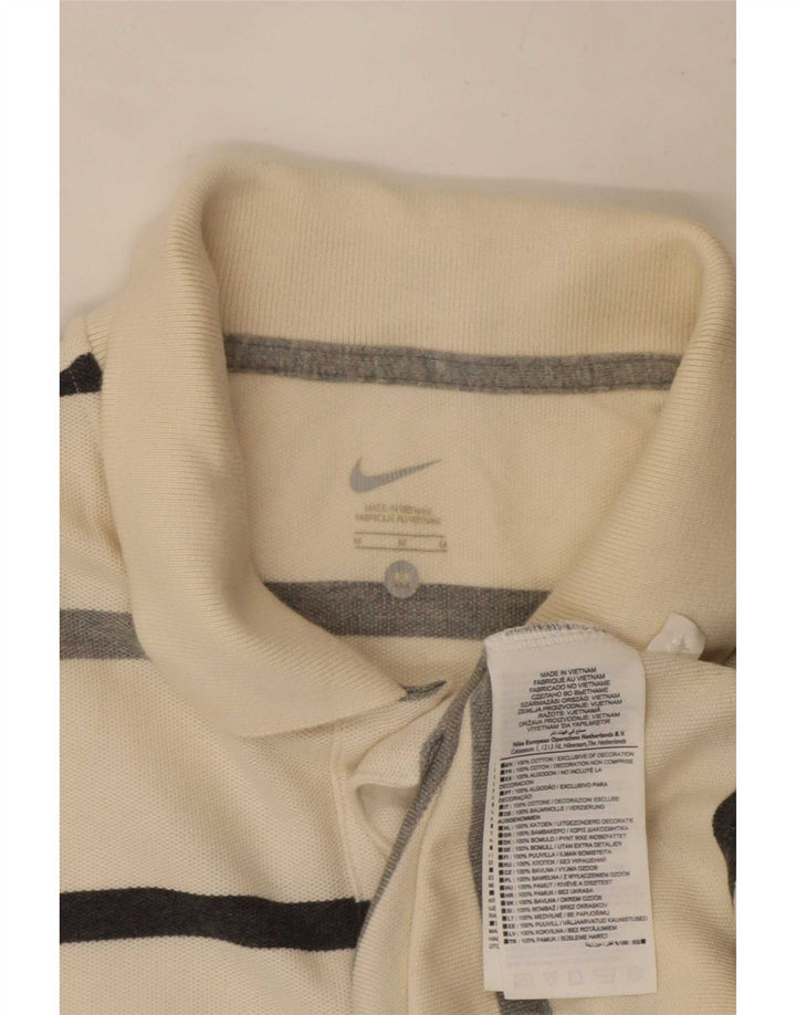Nike poloshirt til mænd mellem hvid stribet bomuld