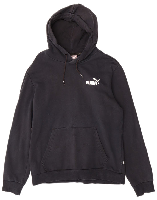 PUMA Mens Hoodie Jumper Small Navy Blue Cotton