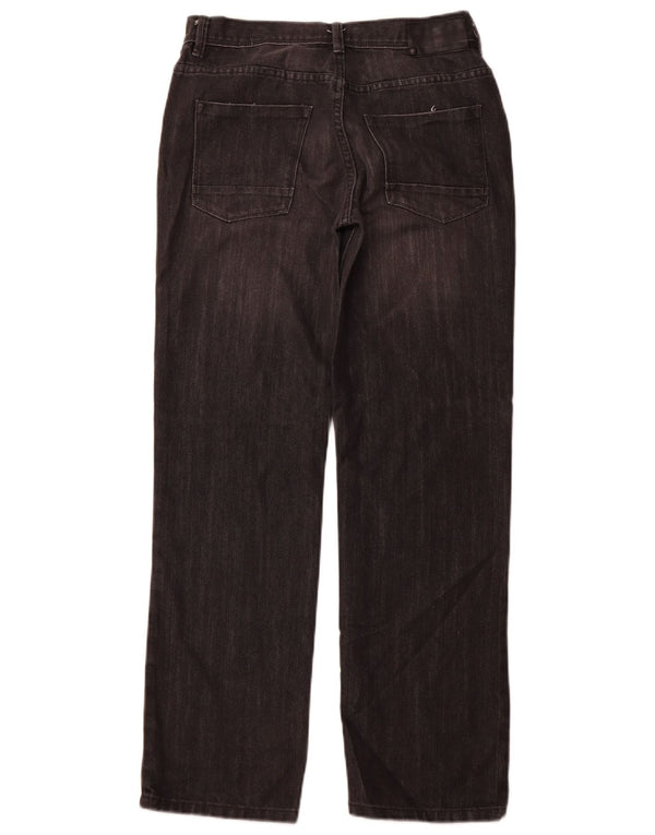 CALVIN KLEIN Girls Rebel Straight Jeans 15-16 år W30 L29 Sort Klassisk