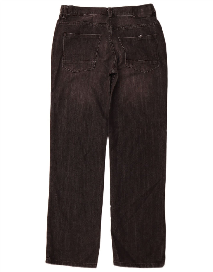 CALVIN KLEIN Girls Rebel Straight Jeans 15-16 år W30 L29 Sort Klassisk