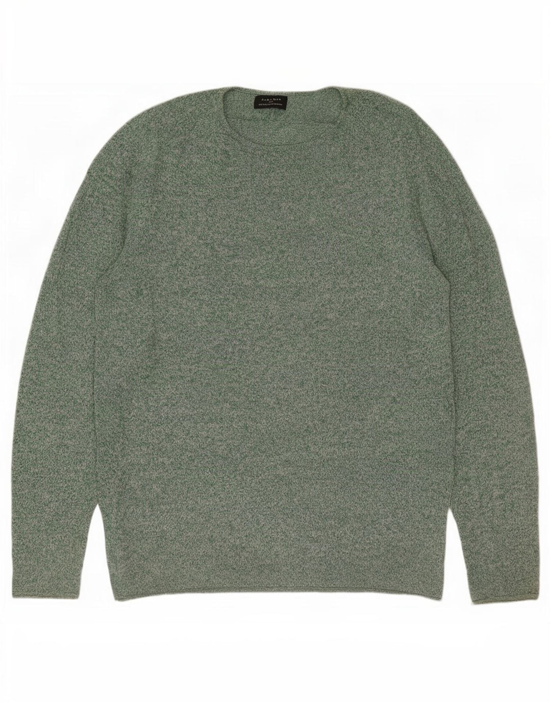 Zara Herre Boat Neck Jumper Sweater Large Grøn Flecked