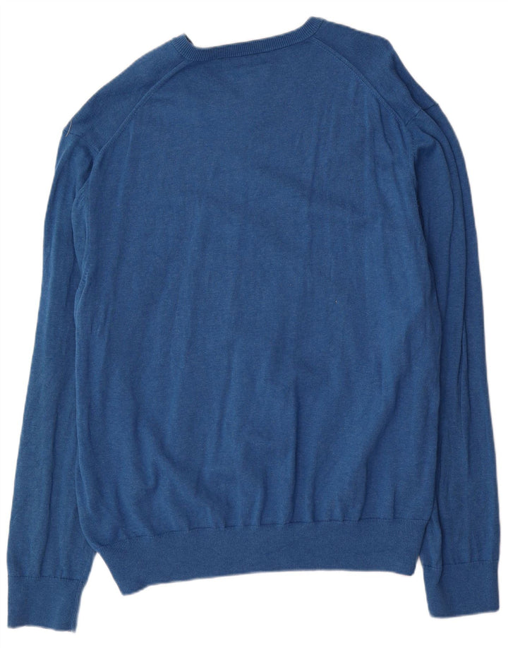 Marks & Spencer Herre V-hals sweater 3XL blå bomuld