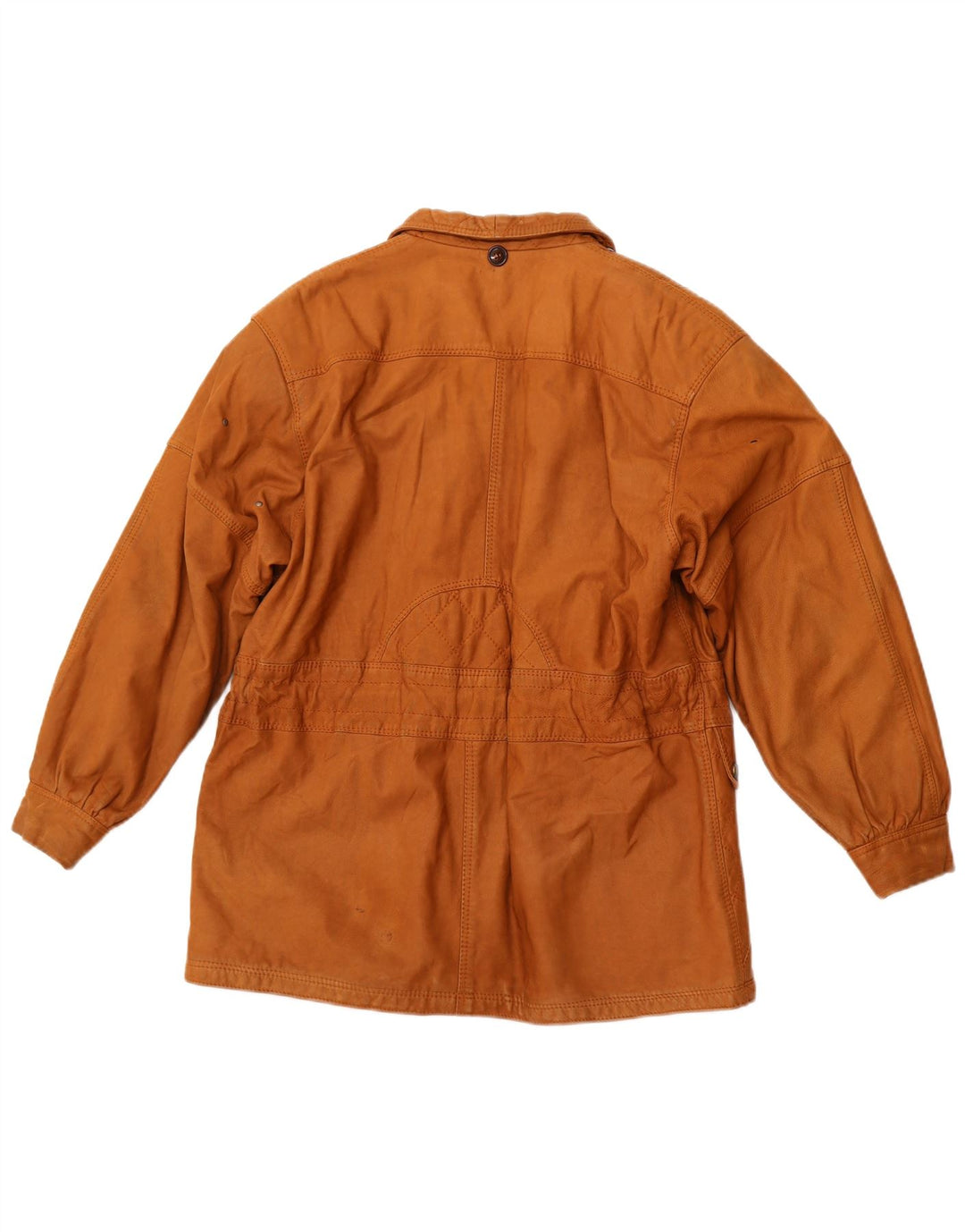 VINTAGE Dame Læderjakke UK 6 Stor Brun Læder