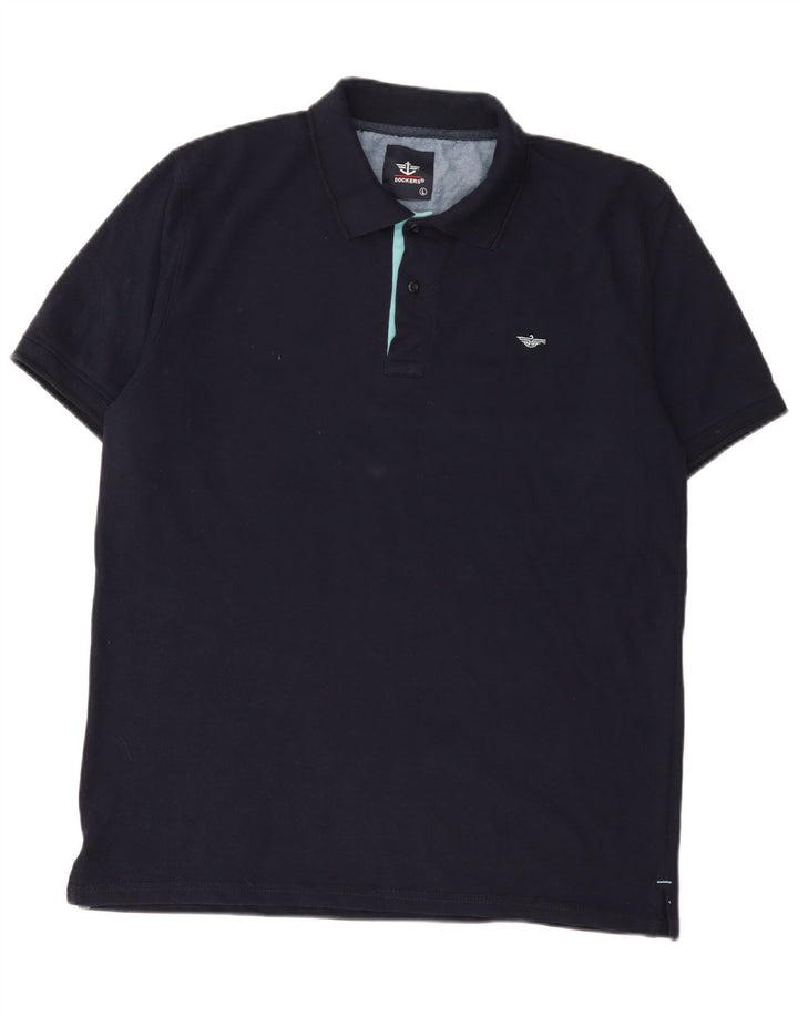 Dockers Herre Polo Shirt Large Navy Blue