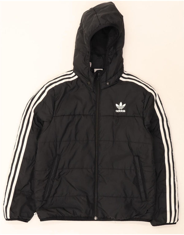 Adidas drenge hættejakke polstret 11-12 år sort polyester