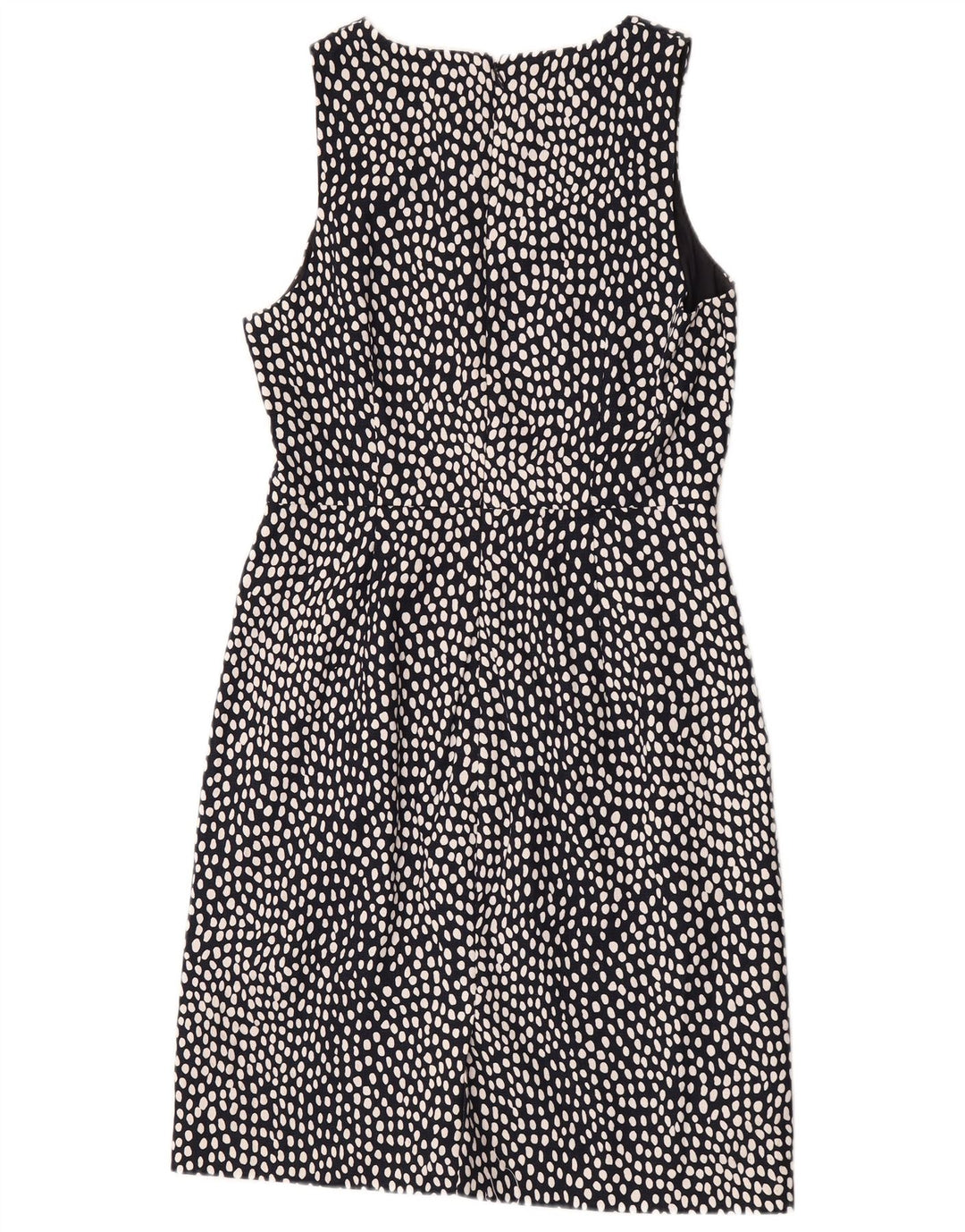 J. Crew Kvinders Ærmeløs Skede Kjole US 8 Medium Sort Plettet Bomuld
